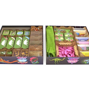 Dinosaur Island Organizer + Expansions, Insert for Dinosaur Island Board Game, Dinosaur Island + Expansions Storage Solution Upgrade