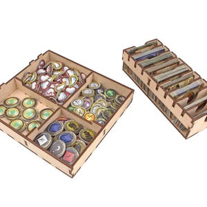 Organizer for Descent: Journey in the Dark 2nd edition. Needs base game box to be placed in. This Storage is an awesome hobby gift for game geek. Wooden laser cut accessory is perfect addition to board game party. Only insert without any components.