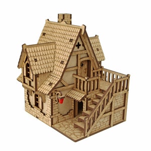 Big House DnD Terrain, 28mm Scale Miniature Village Terrain for Dungeons & Dragons, RPG, Dungeon Master Gift, Tabletop Gamer Gift