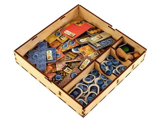 Opbergorganizer voor het Patchwork-bordspel, houten inzetstuk compatibel met Patchwork, verbeterde opbergoplossing, organizer voor bordspellen, cadeau voor gamers