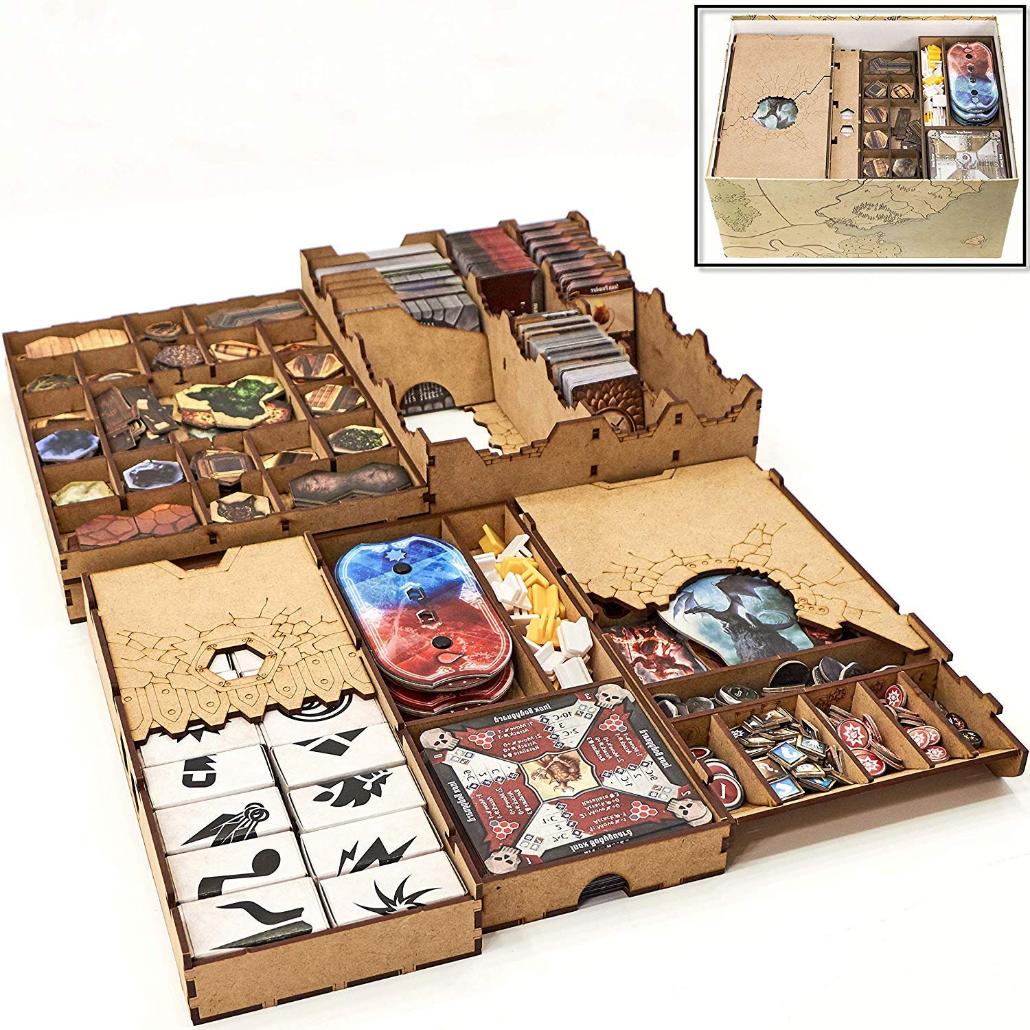 Gloomhaven 2-6 editions organizer Wood insert for Gloomhaven | Etsy
