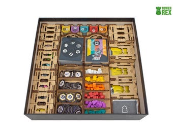 Organizer voor Excavation Earth + Second Wave uitbreiding, houten opbergoplossing, compatibel met het Excavation Earth bordspel.