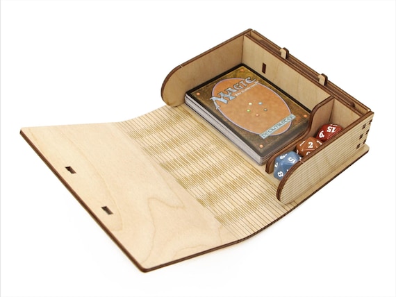 Elemental Card Deck Box, MTG Card Storage, Custom Deck Box, Wooden Deck Box, TCG Deck Box, MTG Card Box for Standard Deck
