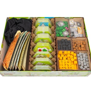 KeyFlower + Expansion Organizer, Insert for Keyflower Board Game, KeyFlower + Expansions Wooden Storage Solution Upgrade