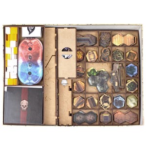 Organisatör för Gloomhaven + Forgotten Circles-expansionen, insats för Gloomhaven eller med spelartavlor, tillbehörsuppgradering, present till brädspelare