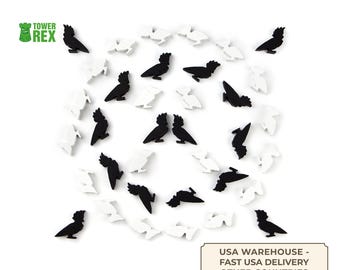 Bird Tokens for Wingspan Asia, Wooden Bird Meeples Compatible with Wingspan Asia Board Game, Accessories Upgrade, Nerdy Gifts