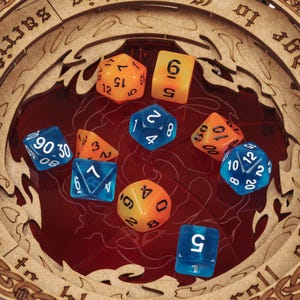 God's Grail Dice Jail is an awesome hobby gift idea for game geek. Wooden laser cut dice tray is perfect addition to board game party. Level up your experience with towerrex accessories. Only dice storage box without any dice. Not for metal dice