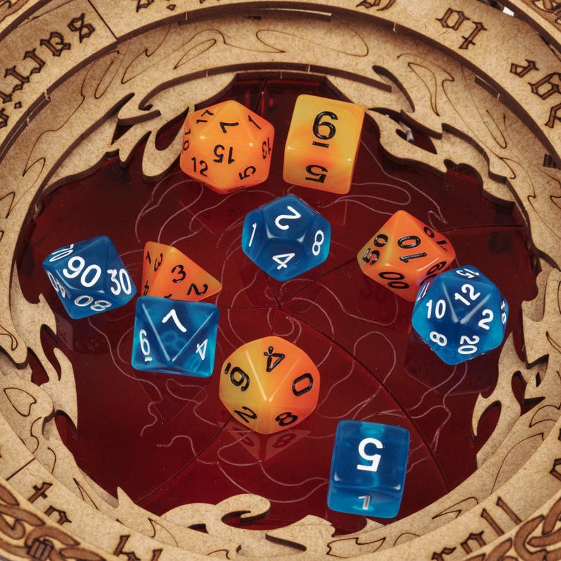 God's Grail Dice Jail is an awesome hobby gift idea for game geek. Wooden laser cut dice tray is perfect addition to board game party. Level up your experience with towerrex accessories. Only dice storage box without any dice. Not for metal dice