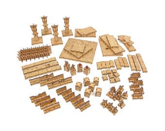 Dungeon Floor & Wall Set for DnD Terrain, 28mm Modular Dungeon Tiles, Dungeons and Dragons Terrain, Fantasy Tabletop Scenery