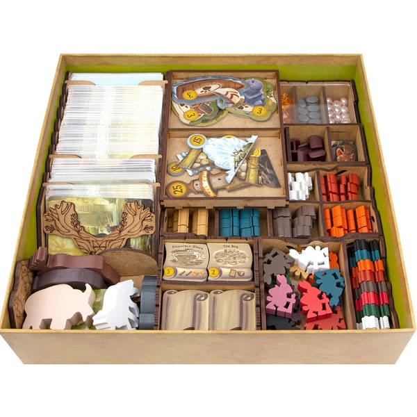 Organizer for Everdell Standard 1st Edition + Pearlbrook, Spirecrest, Bellfaire Expansions, Insert, Storage Box Solution, Unofficial Version