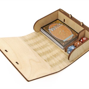 Elemental Card Deck Box, MTG-kaartenopslag, Custom Deck Box, Houten Deck Box, TCG Deck Box, MTG-kaartendoos voor standaard decks