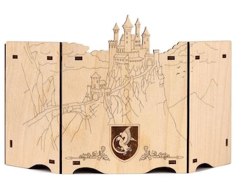 Dragon Lords' Shields for Mother of Dragons, 2 Player Dashboards for Game of Thrones Board Game, Wooden Game Screens, Board Game Accessories