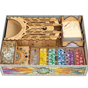 Sagrada + Expansions + Free Dice Tower Organizer, Insert for Sagrada Board Game, Sagrada + Expansion Storage Solution and Accessories