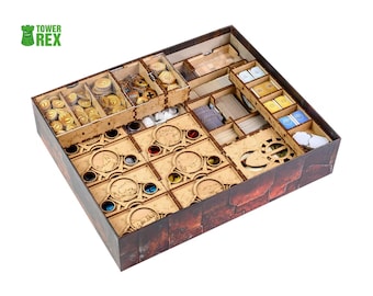 Opbergvak voor het bordspel Age of Innovation, houten inzetstuk compatibel met Age of Innovation, verbeterde opbergoplossing, organizer voor bordspellen