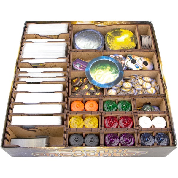 Cosmic Encounter Organizer + Expansions, Insert for Cosmic Encounter Board Game, Cosmic Encounters + Expansions Storage Solution Upgrade