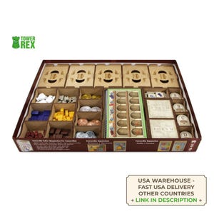 Organizer Concordia + Salsa Expansion, Storage Insert Compatible with Concordia Board Game, Accessories Upgrade, Nerdy Gifts