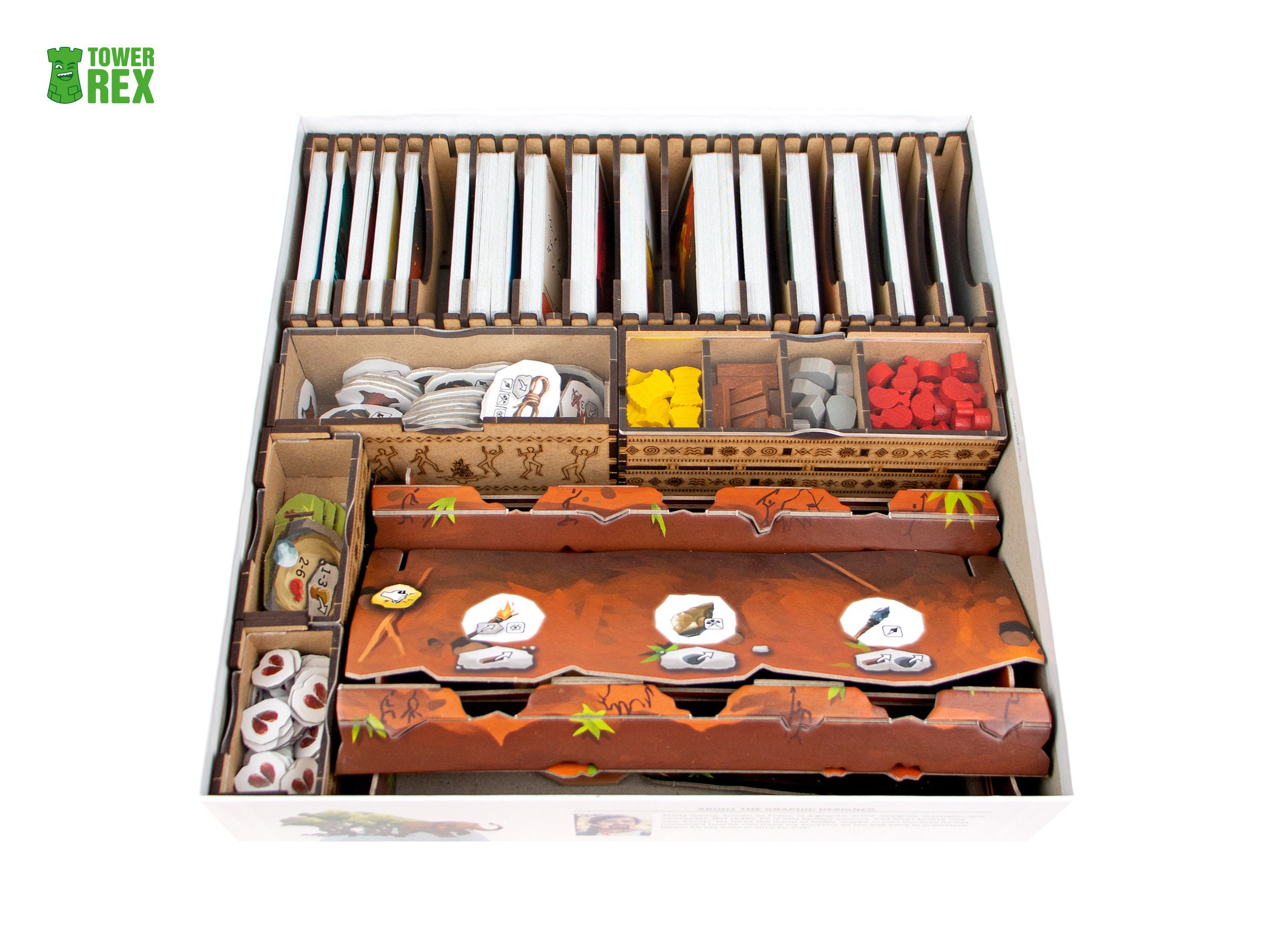 Organizer for Paleo + New Beginning, Terror Birds, The Hornets, Initiation Expansions, Insert Compatible with Board Game, Nerdy Gift