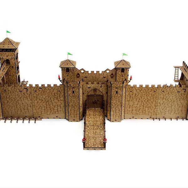 Terreno de fortaleza para DnD, miniatura modular a escala de 28 mm para Dungeons & Dragons, Frostgrave, TTRPG, regalo de Dungeon Master y terreno de rol.