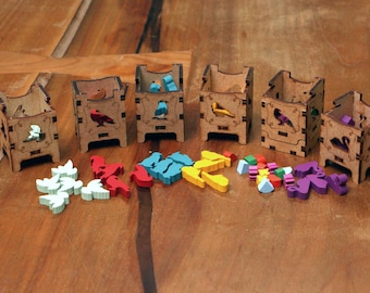 Wooden Bird Meeples for Wingspan, Bird Player Pieces Replacement Set, Premium Board Game Components, Tabletop Gaming Gift