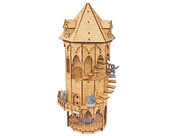 Mage Tower Terrain, Fantasy Terrain, 28mm Scale, Dungeon and Village Terrain, RPG, Dungeons & Dragons, Wizzard Tower Terrain