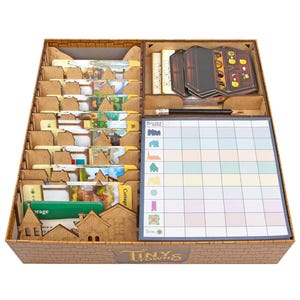 Organizer for Tiny Towns + Villagers, Fortune Expansions, Storage Insert for Tiny Towns Board Game, Accessory Upgrade, Nerdy Gifts