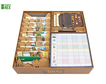 Organizer for Tiny Towns + Villagers, Fortune Expansions, Storage Insert for Tiny Towns Board Game, Accessory Upgrade, Nerdy Gifts