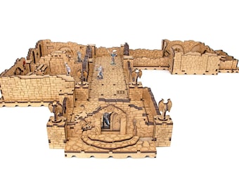 Ancient Crypt Terrain Set, DnD Terrain for 28mm Miniatures, Pathfinder RPG Terrain, Modular Crypt Scenery, Wargaming Dungeon Set