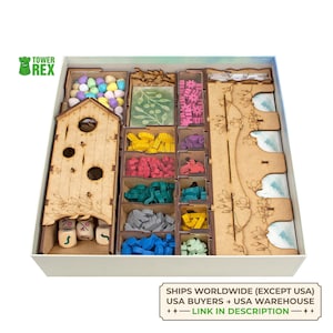 Organizador para Wingspan + Oceanía, expansiones europeas, inserto de almacenamiento/paquete de fichas compatible con el juego de mesa, regalos para frikis.