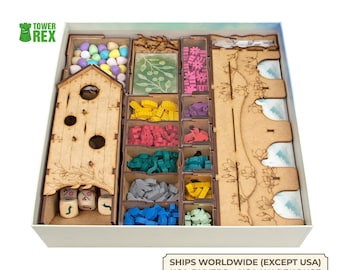 Organizador para Wingspan + Oceania, Expansões Europeias, Conjunto de Insertos/Fichas de Armazenamento Compatível com o Jogo de Tabuleiro, Presentes Nerds