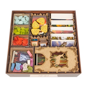 Organizer for Parks + Expansions. Wildlife, Nightfall. Needs base game box to be placed in. This Storage insert is an awesome hobby gift idea for geek and perfect wooden laser cut accessory to board game party. Only trays without components