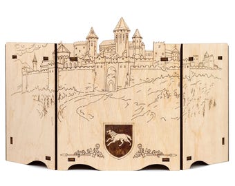 Great Lords' Shields (8 pcs), Player Shields Set for GoT Board Game, Wooden Player Screen, Board Game Dashboard Accessory