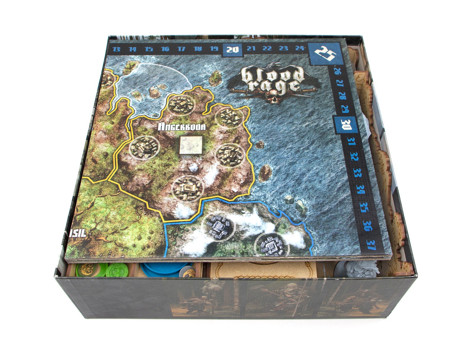 Blood Rage organizer Wood insert for Blood Rage board game Etsy