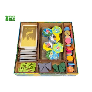 Organizer for Cascadia + Landmarks Expansion, Insert Compatible with Board Game, Storage Box or with Nature Tokens, Nerdy Gifts