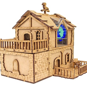 Alchemist's Shop DnD Terrain for 28mm Scale Miniatures, Fantasy Village Terrain for Dungeons & Dragons, RPG Scenery, DM Gift