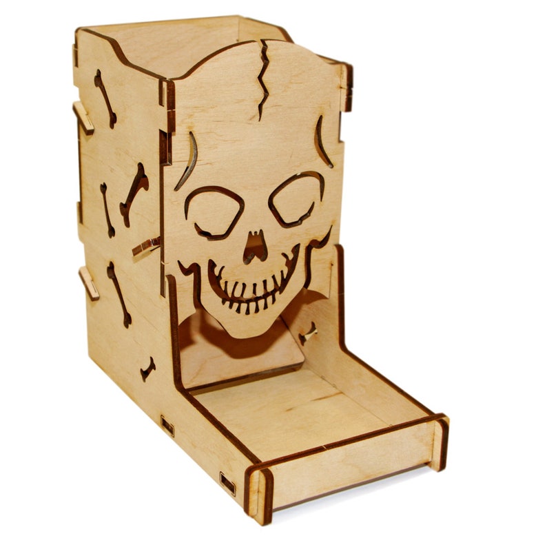 Dice Tower Skull Boardgame Accessory Wood Dice Tower Etsy UK