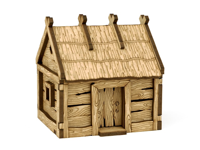 Dungeons and Dragons Terrain Barn. Medieval building scenery 28mm figures scale. Awesome DnD play mat. Unpainted extensions for your D and D battle map. Immersive hobby cheap gift idea for geeks. DnD tabletop accessory for GM