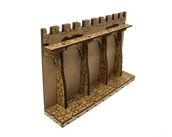 Fortress Wall, Fantasy Terrain, 28mm Scale, Dungeon Terrain, RPG, Dungeons & Dragons