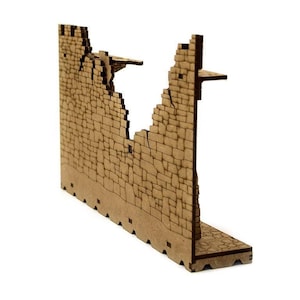 Terreno de fantasía de muro de fortaleza en ruinas, terreno de 28 mm, terreno de mazmorra, RPG, Dungeons & Dragons