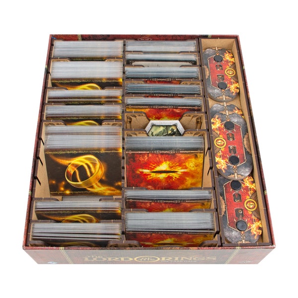 LOTR LCG Revised Organizer + Expansions & Player Boards Bundle, Insert pour Lord of the Rings LCG Revised Edition, Produit non officiel