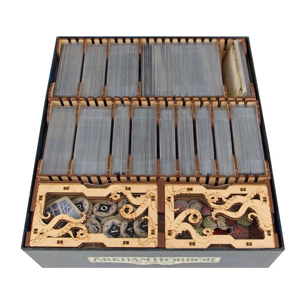 Arkham Horror Revised LCG Organizer, Insert + Playerboards Bundle for Arkham Horror LCG Board Game, Arkham Horror LCG Storage Solution