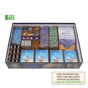 Organizer for Seti Board Game, Board Game Insert & Storage, Wooden Token Tray and Card Holder, Board Game Upgrade Gift