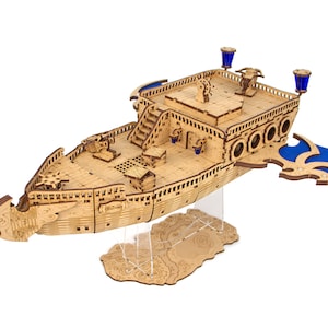 Flying Ship Terrain, Spelljammer DnD 28mm Terrain, Dungeons and Dragons, Pathfinder, TTRPG, Dungeon Master DM Gift, Father's Day Gift