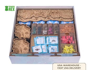 Organizer for Finspan, Insert Storage Compatible with Board Game, Card Holder and Resources Tray, Accessories Upgrade, Nerdy Gifts