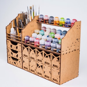 Advanced Paint Station 34mm Bottles, Miniature Paint Rack Set, Acrylic Paint Organizer, Modular Paint Rack, Figure Painting Station