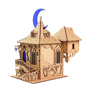 Mage Shop DnD Terrain, 28mm Scale Fantasy Building for Dungeons & Dragons, Pathfinder, RPG Village Terrain, Dungeon Master Gift