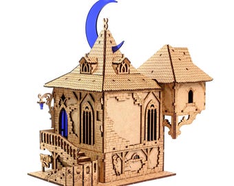 Mage Shop DnD-terrein, 28 mm schaal fantasygebouw voor Dungeons & Dragons, Pathfinder, RPG-dorpsterrein, cadeau voor Dungeon Master