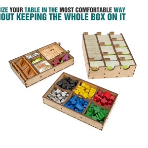 Organizer for Carcassonne 2019 and earlier + Expansions. Traders & Builders, The Tower, The Princess & the Dragon. Can store only 2 expansions with 2020 version. Needs game box. This insert is an awesome hobby gift idea for game geek. Game Accessory