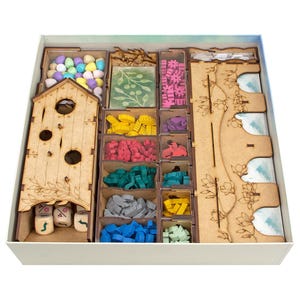 Organiseur pour Wingspan + Oceania, extensions européennes, rangement/jetons compatibles avec le jeu de société, accessoires d'amélioration, cadeaux pour geeks
