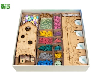 Organizer for Wingspan + Oceania, European Expansions, Storage/Tokens Compatible With Board Game, Accessory Upgrade, Nerdy Gifts