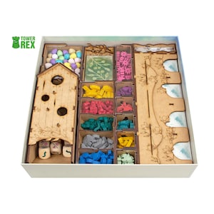 Organizer for Wingspan + Oceania, European Expansions, Storage Compatible With Board Game or with Tokens, Tabletop Gamer Gift Accessories